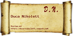 Duca Nikolett névjegykártya